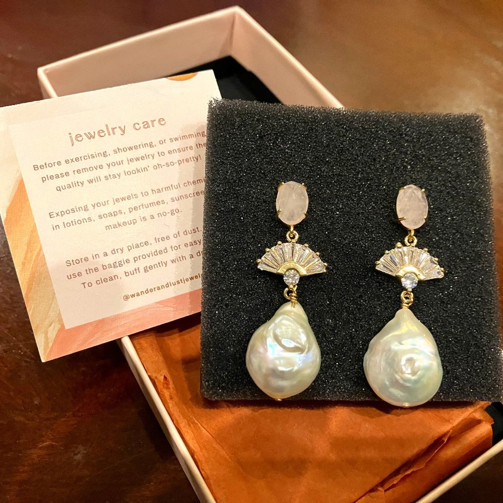 Wander and Lust - Freshwater Pearl Statement Earrings